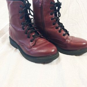 Brick red girls combat boots
